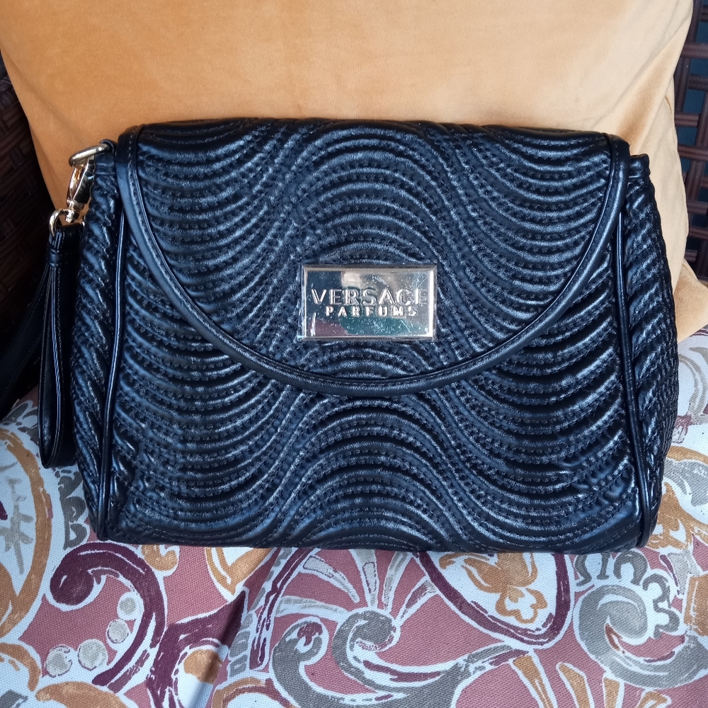 Versace swirled leather clutch
